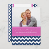 Faire-part de fiançailles Photo Carte postale Rose (Devant / Derrière)