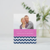 Faire-part de fiançailles Photo Carte postale Rose (Debout devant)