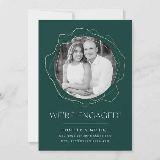 Faire-part de Fiançailles photo Cercles Abstraits (Devant)