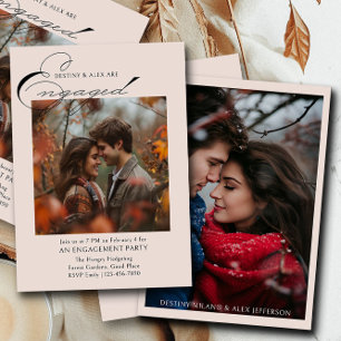 Faire-part de fiançailles photo Elegant Script 2