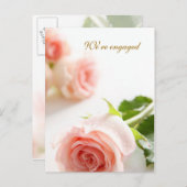 Faire-part de fiançailles rose rose (Devant / Derrière)