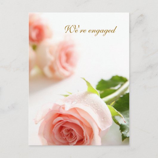 Faire-part de fiançailles rose rose (Devant)