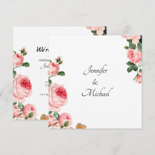 Faire-part de fiançailles Rose rose blush
