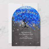 Faire-part de Fiançailles Royal Blue Heart Leaf Tr (Dos)