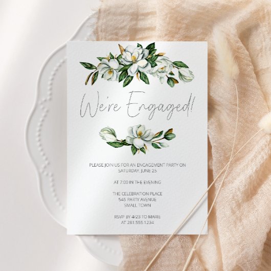 Faire-part de fiançailles rustique à fleurs de mag