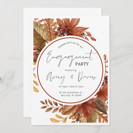 Faire-Part de Fiançailles Rustique, Imprimable (Devant / Derrière)