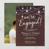 Faire-part de fiançailles rustique Nous sommes fia (Devant / Derrière)