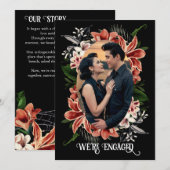 Faire-part de fiançailles sombres et lunaires avec (Devant / Derrière)