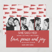 Faire-part de fiançailles sur carte de Noël (Devant / Derrière)