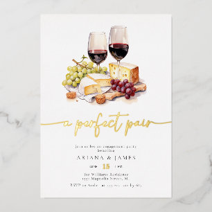Faire-Part de Fiançailles Vin Fromage Parfait Duo