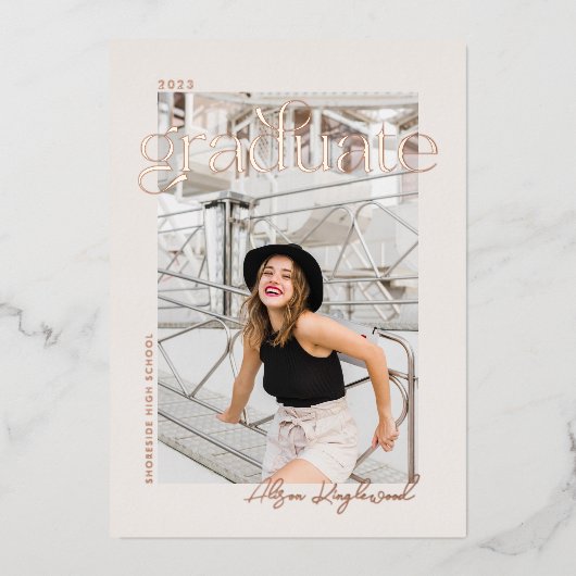 Faire-part de fin d'études en typographie avec pho (Recto)