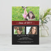 Faire-part de fin d'études personnalisé Trio avec  (Debout devant)