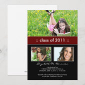 Faire-part de fin d'études personnalisé Trio avec  (Devant / Derrière)