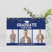 Faire-part de fin d'études secondaires 3 Cartes ph (Debout devant)