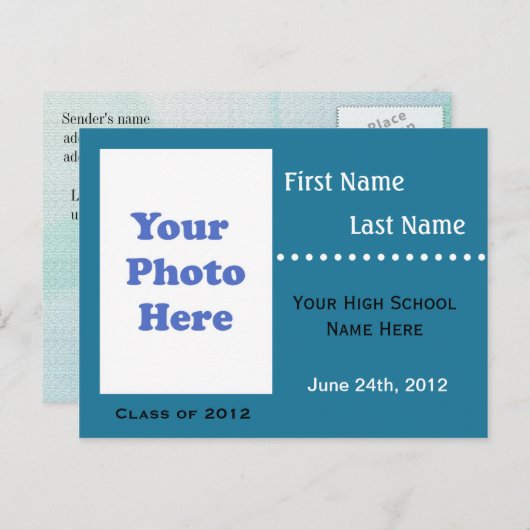 Faire-part de fin d'études secondaires / invitatio (Devant / Derrière)