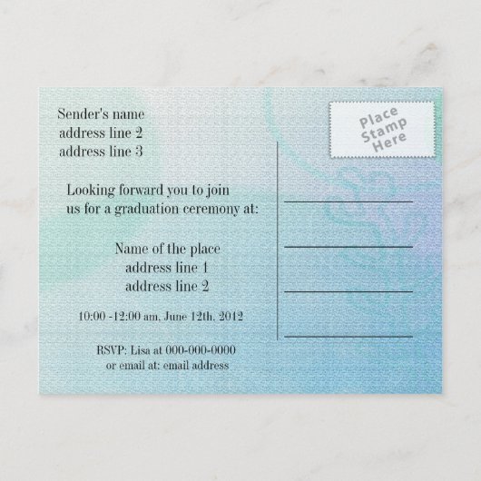 Faire-part de fin d'études secondaires / invitatio (Dos)