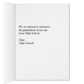 Faire-part de fin d'études secondaires pour Son (Intérieur (Droit))
