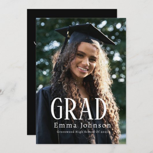 Faire-part de fin d'études simple | Parti 2025 (Devant / Derrière)