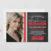 Faire-part de finition Red & Silver Chalkboard (Devant)