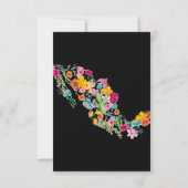 Faire-part de fleurs de mariage à Mexico, avec dat (Dos)