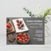 Faire-part de Fraises Recouvertes de Chocolat (Debout devant)