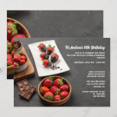 Faire-part de Fraises Recouvertes de Chocolat (Devant / Derrière)