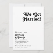 Faire-part de fuite amoureuse avec lettrage rétro  (Devant)