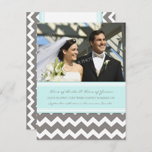 Faire-part de Fuite en Amour Cartes Postales Photo (Devant / Derrière)