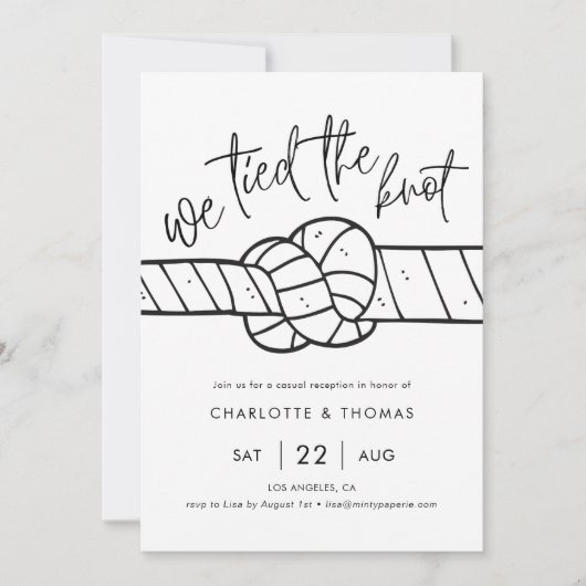 Faire-part de fuite, Nous avons noué le nœud (Devant)