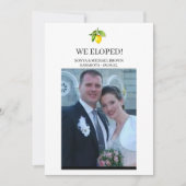 Faire-part de fuite pour mariage au citron jaune (Devant)