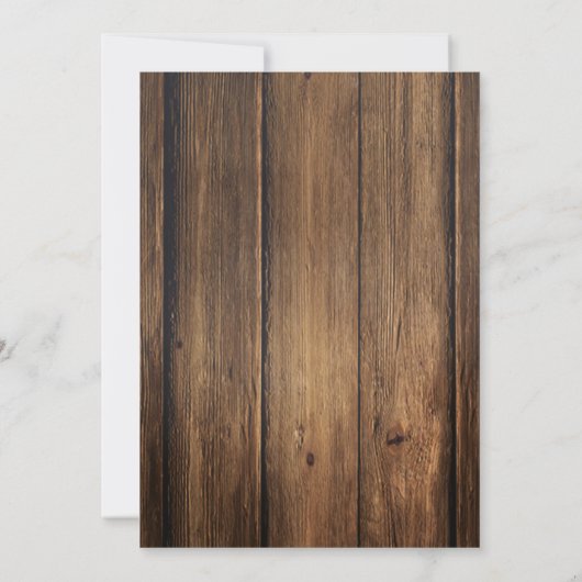 Faire-part de fuite romantique rustique avec feuil (Dos)