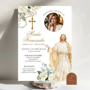 Faire-part de funérailles catholiques Jésus Rosair