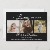 Faire-part de funérailles modernes avec 3 photos e (Devant)