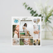 Faire-part de future maman en collage photo simple (Debout devant)
