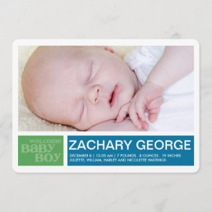 Faire-part de garçon de blocs