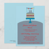 Faire-part de gâteau d'anniversaire de mariage 10  (Devant / Derrière)