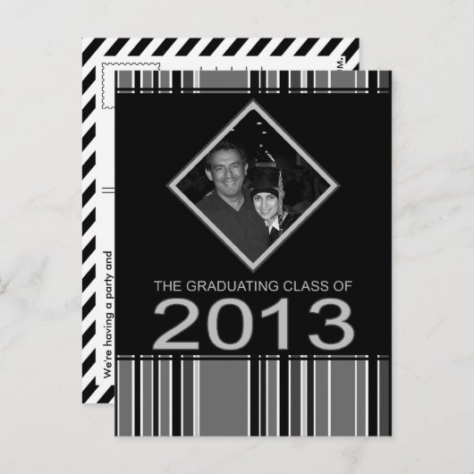 faire-part de graduation 2013 rayé (Devant / Derrière)