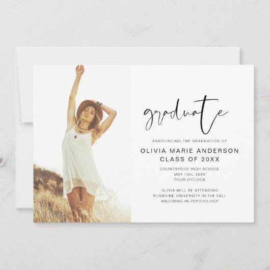 faire-part de graduation 2024 photo minimaliste (Devant)