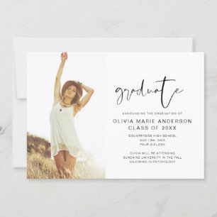 faire-part de graduation 2024 photo minimaliste