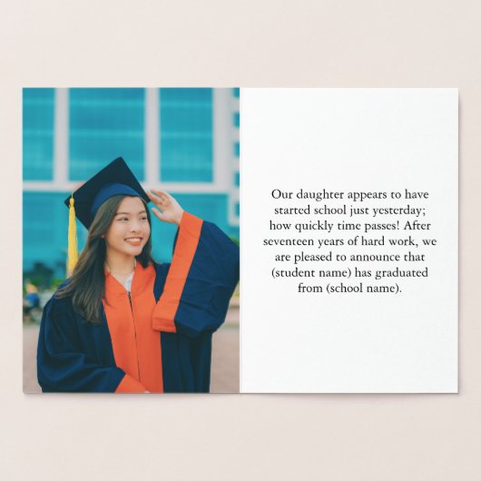 faire-part De Graduation 2025 Avec Photo (Intérieur)