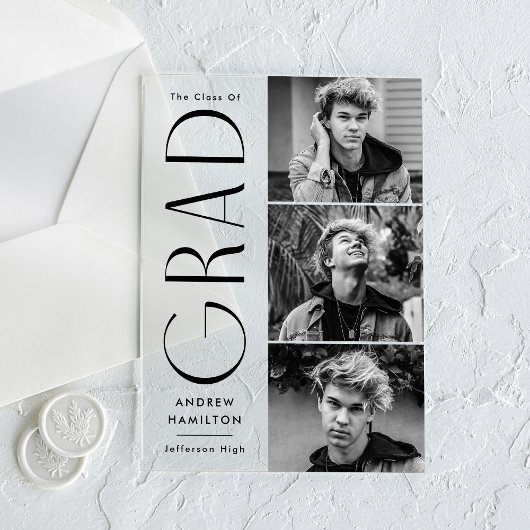 Faire-part de graduation acrylique de la photo mod