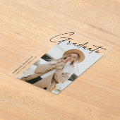 Faire-part de graduation acrylique de script simpl (Poser)
