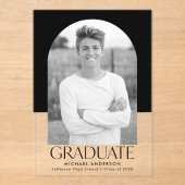 Faire-part de graduation acrylique du bloc de coul (Recto)