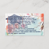 Faire-part de graduation aquarelle (Dos)