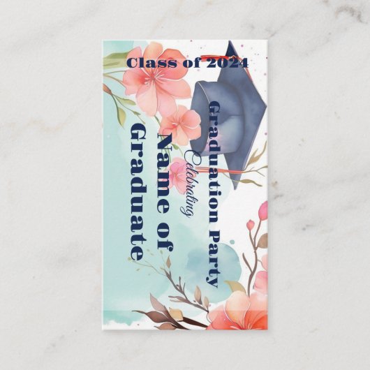 Faire-part de graduation aquarelle (Devant)