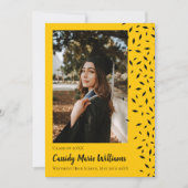 Faire-part de graduation Black Gold Confetti (Devant)
