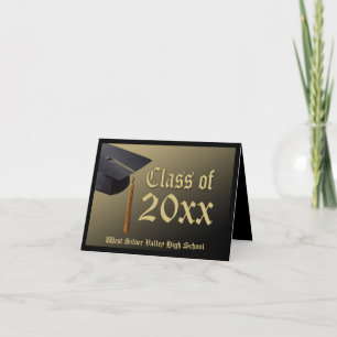 Faire-part de graduation Black + Gold personnalisé