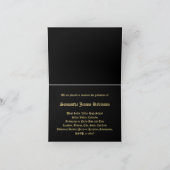 Faire-part de graduation Black + Gold personnalisé (Intérieur)