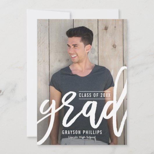 Faire-part de graduation brossée (Devant)