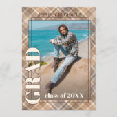 Faire-part de graduation Brown en tatan beige (Devant)